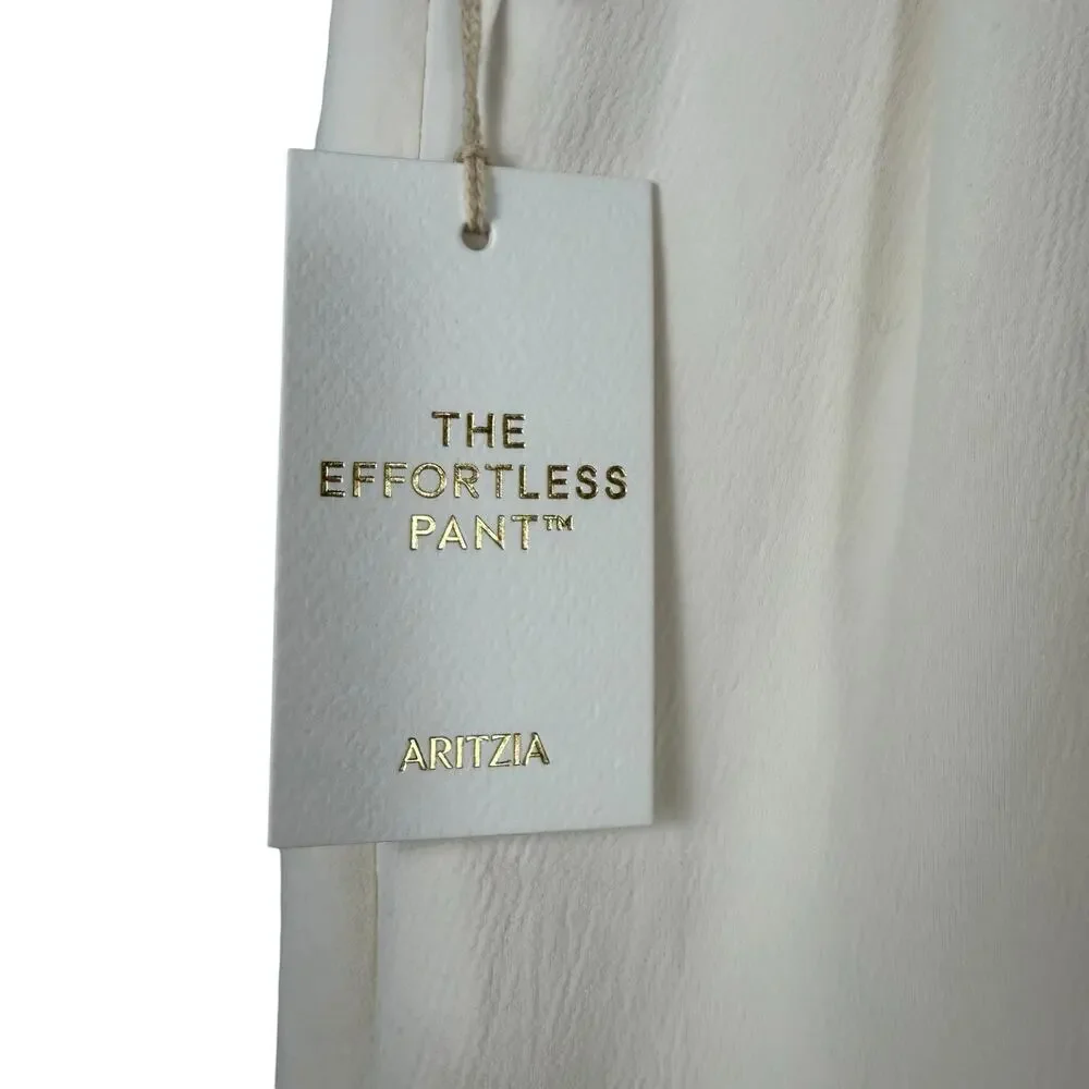 Aritzia Wide Leg Cropped Linen Pants in Light Beige